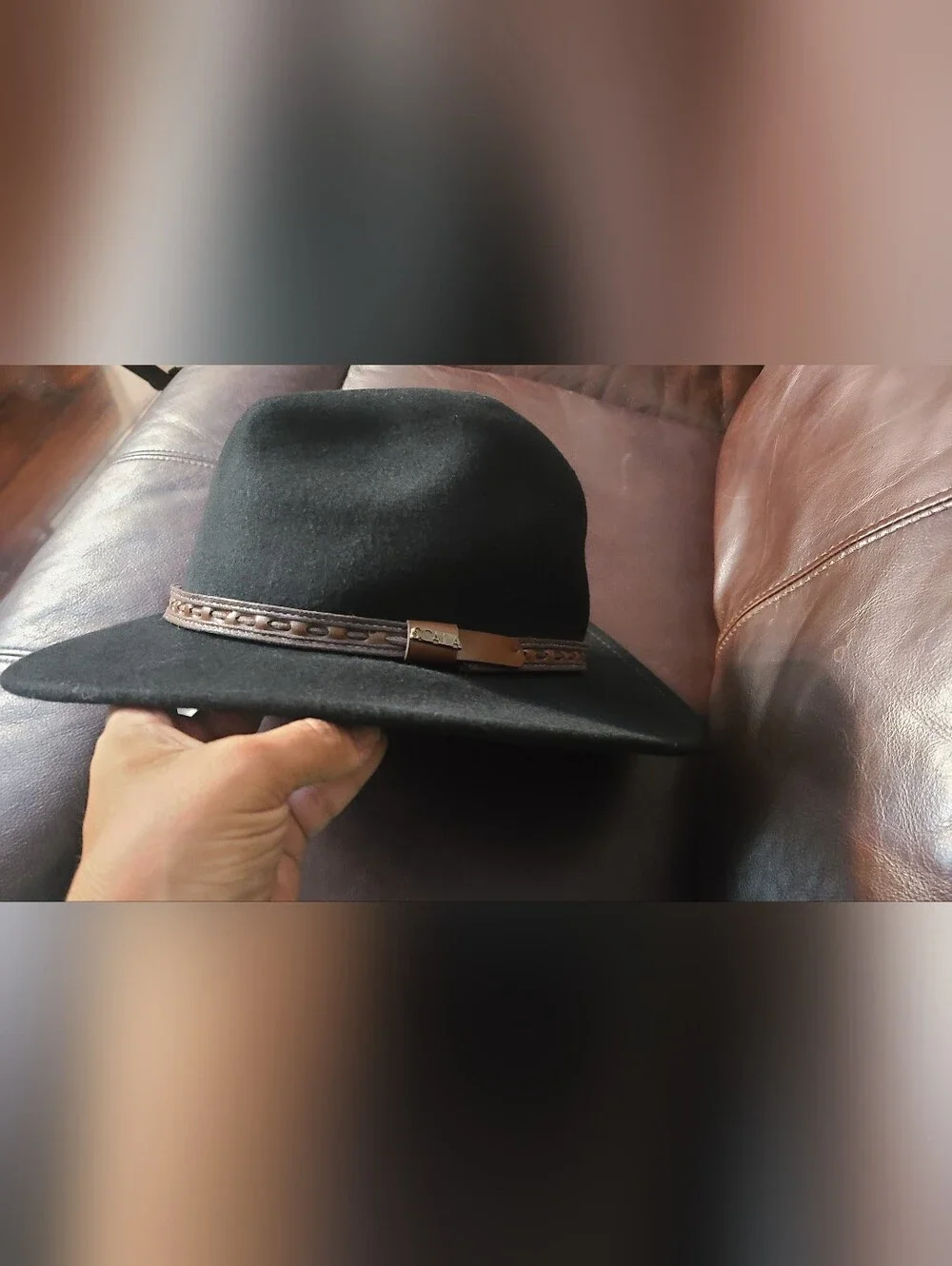 Scala Classico Sierra Men's Crushable Wool Felt Outback Hat Black Medium M